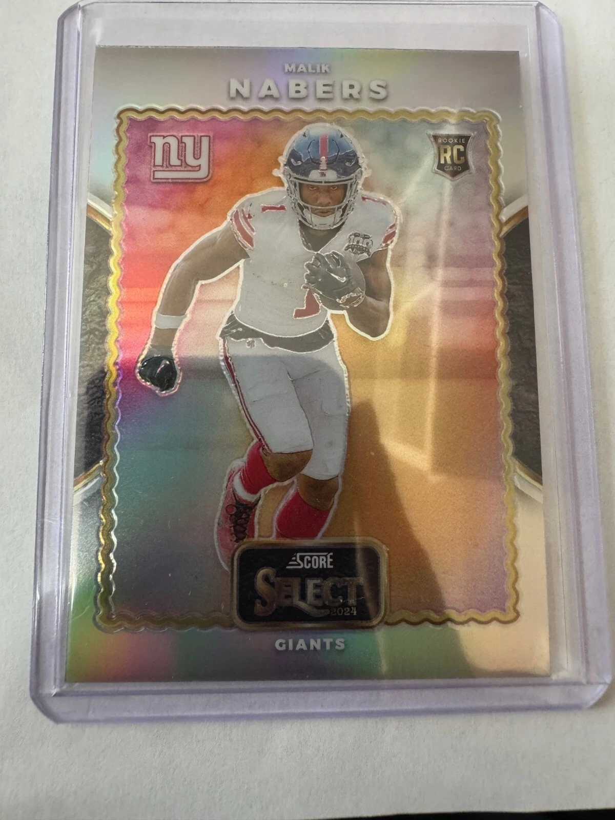 Malik Nabers Panini Select Score Select Throwback #24 Tie-Dye Prizm