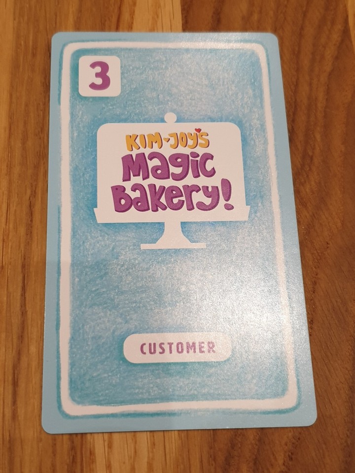 KimJoy's Magic Bakery Robot Fancies Promo Card. Man vs Meeple season
