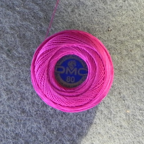 Lot of 10 DMC Lace Thread - 5g Ball. Col. #917 Bright Raspberry - Picture 2 of 10