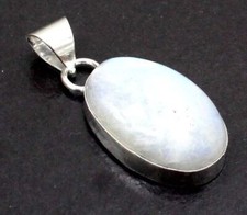 925 Sterling Silver Rainbow Moonstone Gemstone Jewelry Pendant Size-2"