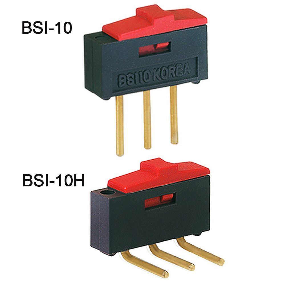 5PCS Mini Red DC12V 0.3A Toggle Switch Slide Switch 1P2T BSI-10/BSI-10H - Picture 2 of 9