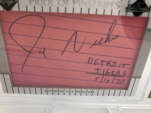 JOE NIEKRO AUTO 2011 Leaf INK CUTS 1 of 1 Pride Pinstripes Card BECKETT RARE 1/1 - Picture 2 of 9
