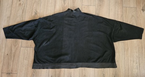 Ivan Grundahl Black Cotton And Leather Boxy Jacket Size M Oversized - Picture 2 of 7