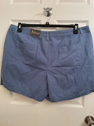 Natural Reflections Spring Valley Twill Blue Chino Shorts NEW with TAG size 20W - Picture 2 of 5