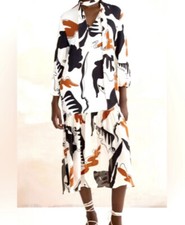 $119 ZARA Fun Safari Print MIDI Dress NWT Size XS/S