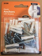30 Piece Hillman zinc wallboard  # 8X 1-1/4 anchors & screws-holds 10 Pound