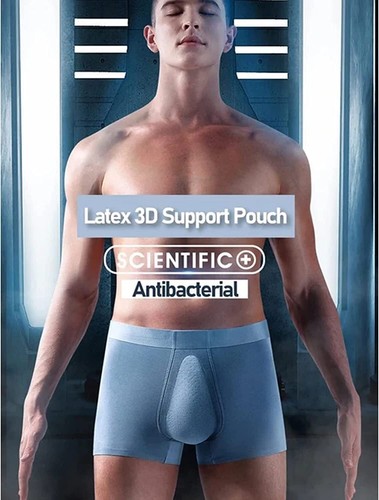 Para hombres Bolsa de Soporte de Látex Orgánico Baúles Boxer Sin costuras Ropa Interior 3D Transpirable - Imagen 26 de 56