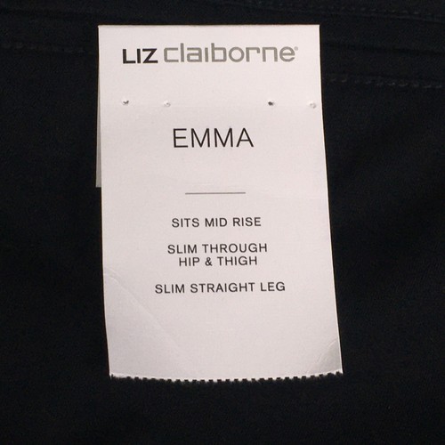 Liz Claiborne Emma Ankle? Pants Womens 10S NEW Charcoal Slim Straight Leg - Picture 7 of 12