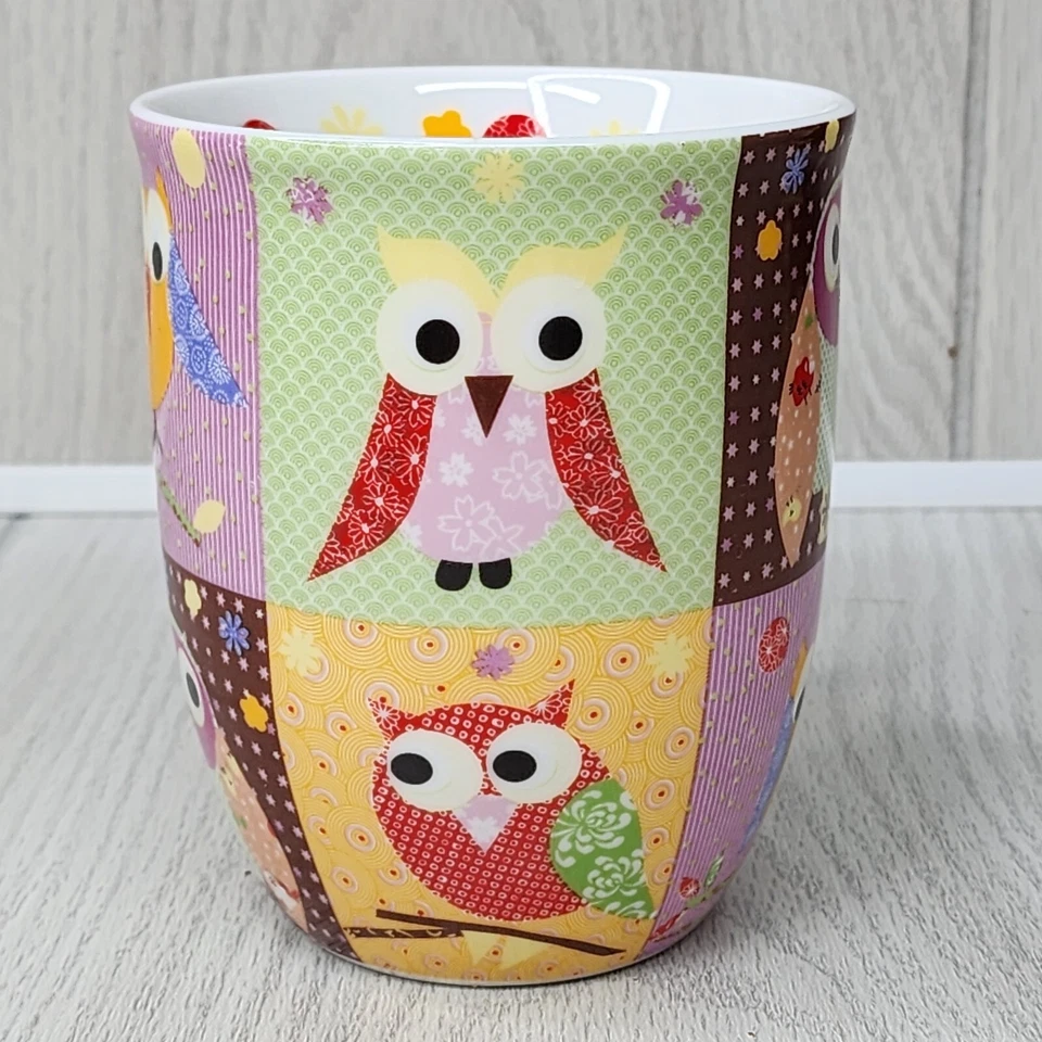 Taza de café caprichosa búhos taza de Creative Tops otoño pájaros edredón lindo colorido Foto 2 de 4