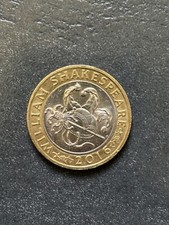 RARE 2016 William Shakespeare 2 pound coin - JESTER, ERROR