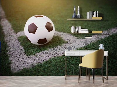 3D Football Corner Kick Close-up Self-adhesive Removable Wallpaper Murals