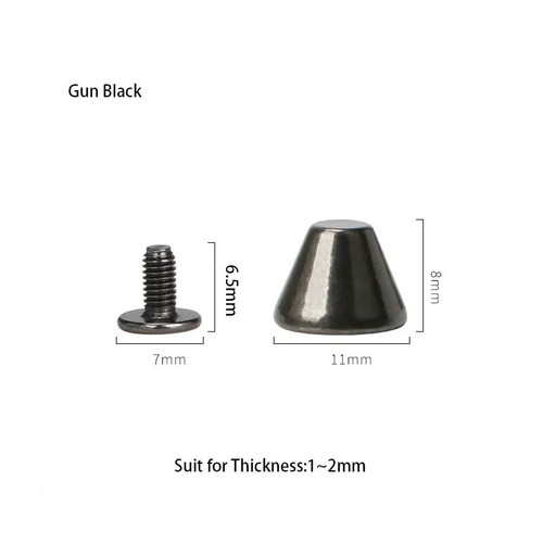 100sets 8*11 Alloy Bucket Type Punk Spike Cone Spots Studs Leathercraft Rivet - Picture 8 of 9