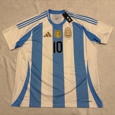 2024 Mens Adidas Argentina Lionel Messi National Team Home Soccer Jersey XXL 2XL