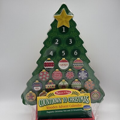 Melissa & Doug Countdown to Christmas Wooden Magnetic Advent Calendar Tree NEW