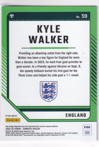 2024-25 Panini Donruss Optic No. 59 Kyle Walker Argyle Prizm SP - Bild 2 von 2