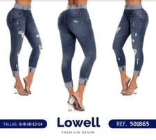 LOWELL JEANS COLOMBIANOS, Butt Lifter High Waist Blue Denim Push Up Jeans 501865