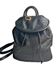 Francesco BIASIA Made in Italy Handbag Backpack Genuine Leather Black