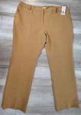 Worthington NWT Womens SZ 24W 48X32 Brown Straight Leg Stretch Trouser Pants