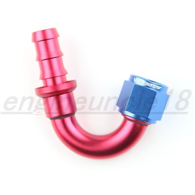 150 Degree 10AN AN10 Aluminum Push-on Hose End Fuel Fitting Adapter Red/Blue US.
