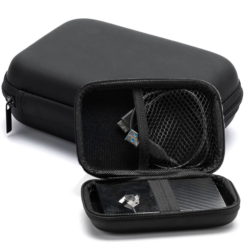 3 peças preto 2,5" disco rígido USB portátil fones de ouvido sacos de armazenamento bolsa de dados fio - Imagem 4 de 4