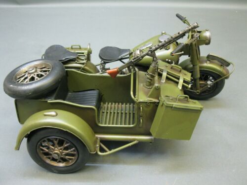 Blechmodell Militär Motorrad Modell mit Seitenwagen 35cm kein Blech Spielzeug - Bild 6 von 9