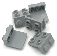 Lego 5 New Light Bluish Gray Brackets 1 x 2 - 2 x 2 Stud Pieces Parts