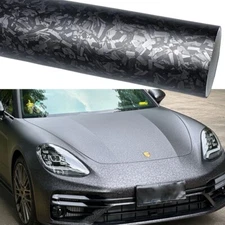 Premium Matte Flat Black Forged Carbon Fiber Vinyl Film Wrap Roll Sticker Decal