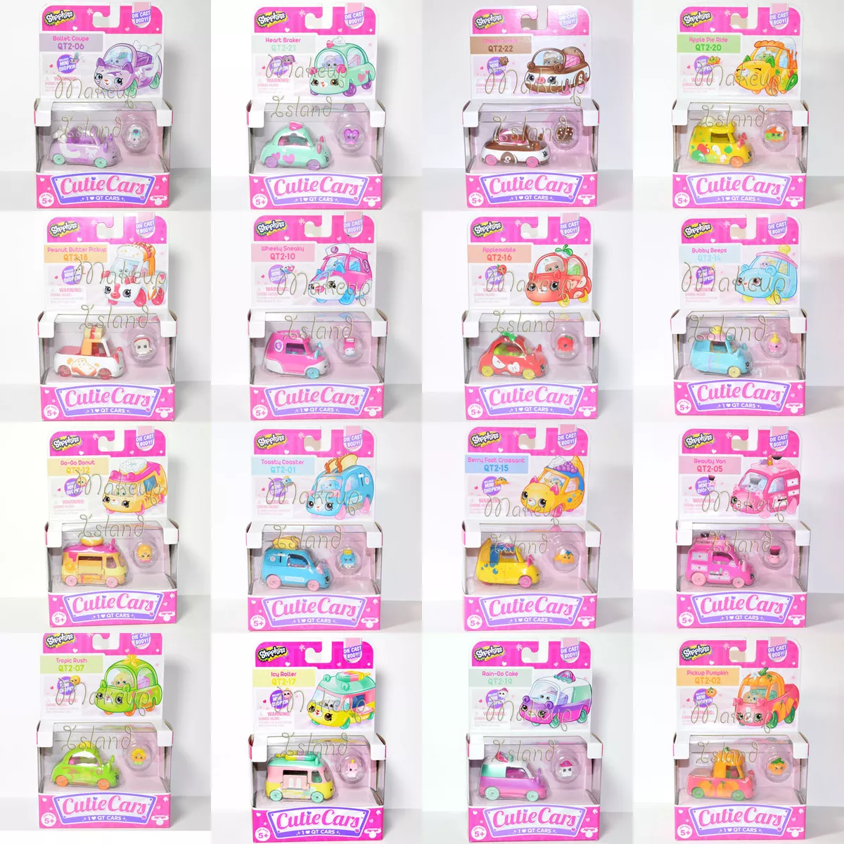 Shopkins Cutie Cars Brand New NIB SERIES 2 With Mini Shopkin You Choose Die Cast