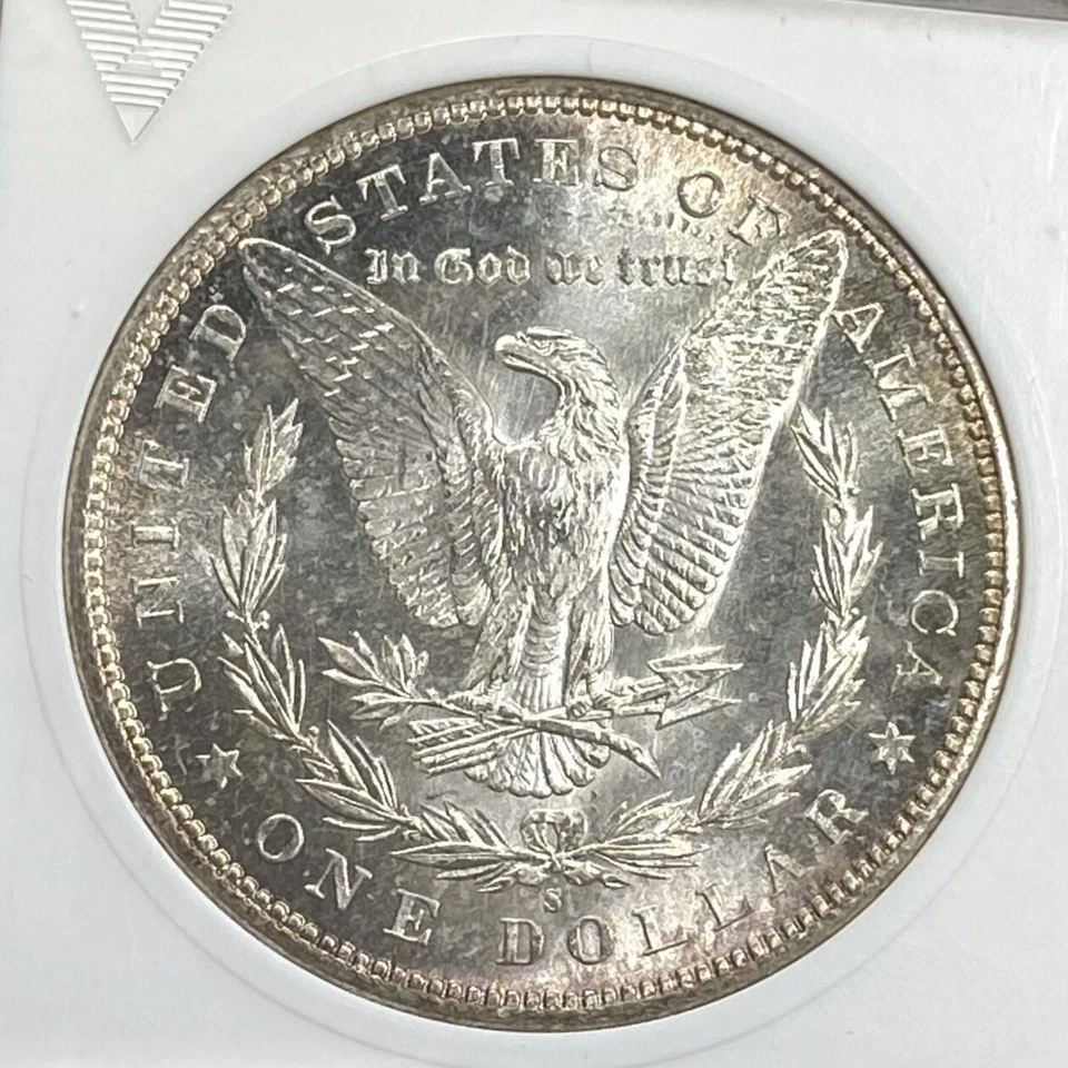 GEM BU 1880-S Morgan Silver Dollar ANACS MS65 PQ! Soap Box Holder SCFX - Image 3 of 3