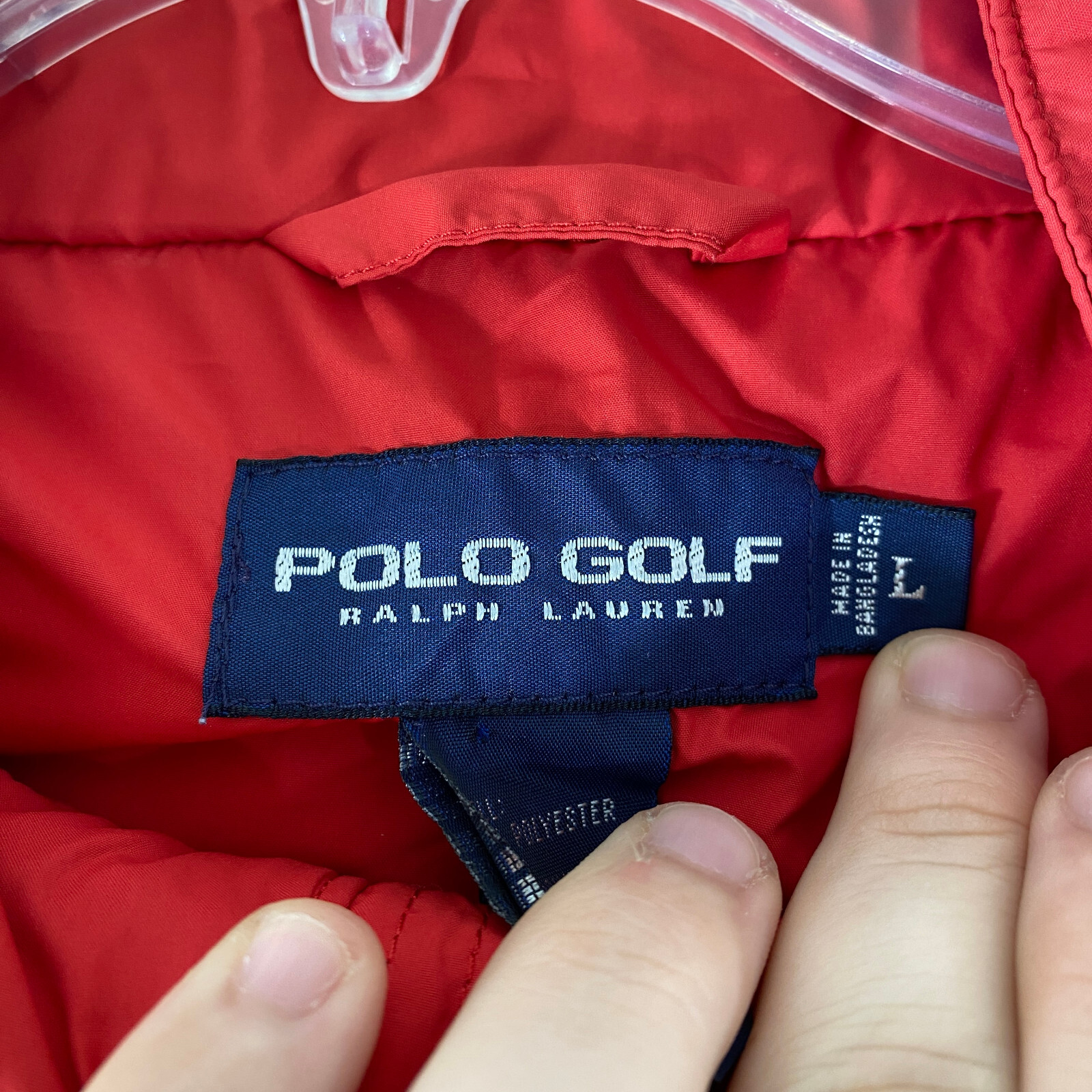 Giacca a vento vintage polo golf uomo grande rossa grande pony ventilata manica corta anni 90