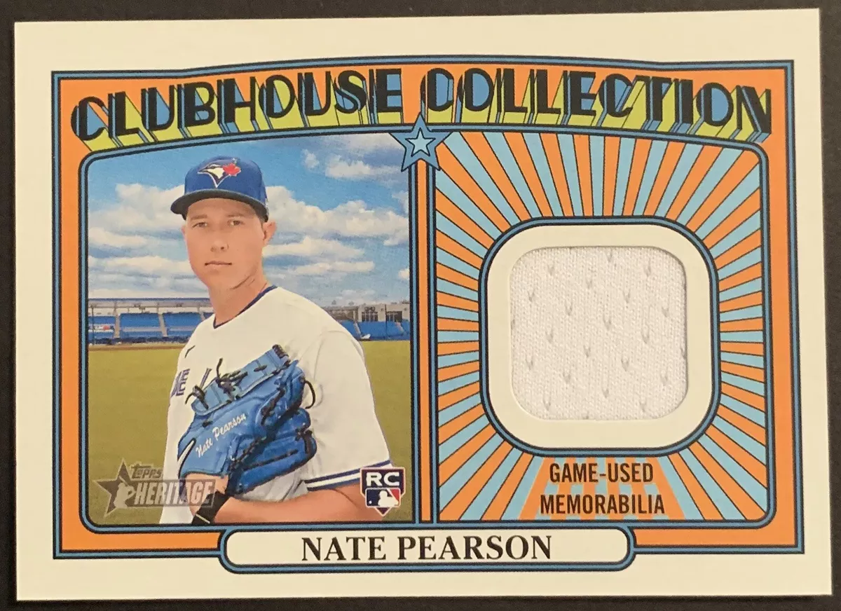 2021 TOPPS HERITAGE HIGH NUMBER NATE PEARSON RC ROOKIE GAME USED