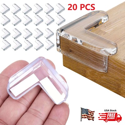 20PCS Anti-Collision Angle 40*40mm Transparent Furniture Corner Cover Protection