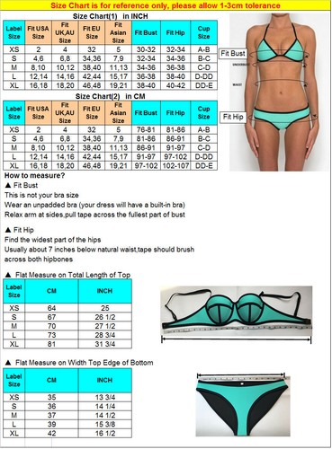 Womens Neoprene Bikini Set Colorblock Wet Suit Swimwear Bathing Suit 2-Pieces - Picture 4 of 34