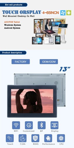 13.3 Inch Android Touch Embedded All in One HMI Industrial Control Panel PC - Picture 4 of 10