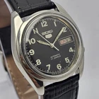 Seiko 5 Automatic 7009-821J Day/Date Black Military Dial Vintage Men's Watch