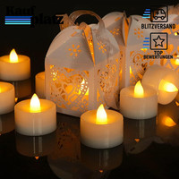 LED Teelichter 12 StüCk Flackernde Kerzen Mit Timerfunktion 3,5X3,6Cm Warm-Weiß