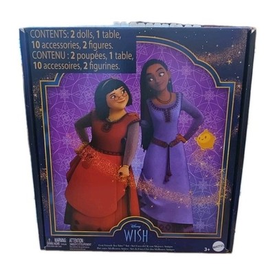 Disney Wish Asha and Dahlia of Rosas Dolls Tea Time Playset Mattel New Open Box