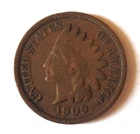 Antique 1909 USA Indian Head Cent Penny, Small Letters
