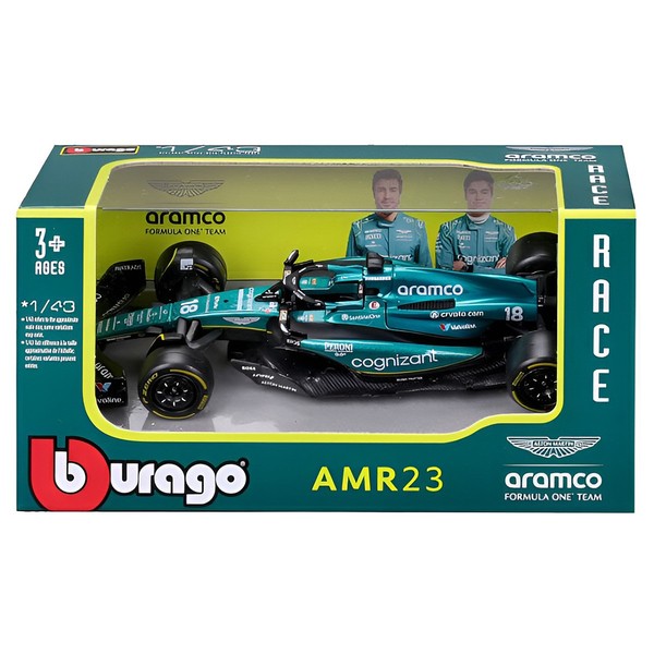 Bburago F1 Aston Martin AMR23 Lance Stroll 2023 1:43 Diecast Modellauto-image