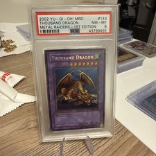YU-GI-OH 2002 METAL RAIDERS 1ST ED THOUSAND DRAGON MRD-143 PSA 8