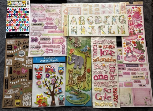 10 Packs Stickers Sticker Lot Letters Best Friends Girl 3d Owls Zoo Animals - Picture 1 of 7