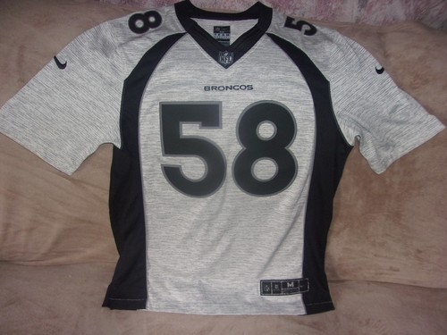 VON MILLER TRIKOT Med Nike On Field Denver Broncos #58 Fußball grau schwarz - Bild 2 von 4