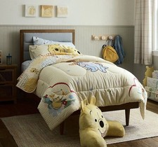 Disney Winnie the Pooh Tigger Eeyore Yellow Gingham Twin Comforter Set Bedding