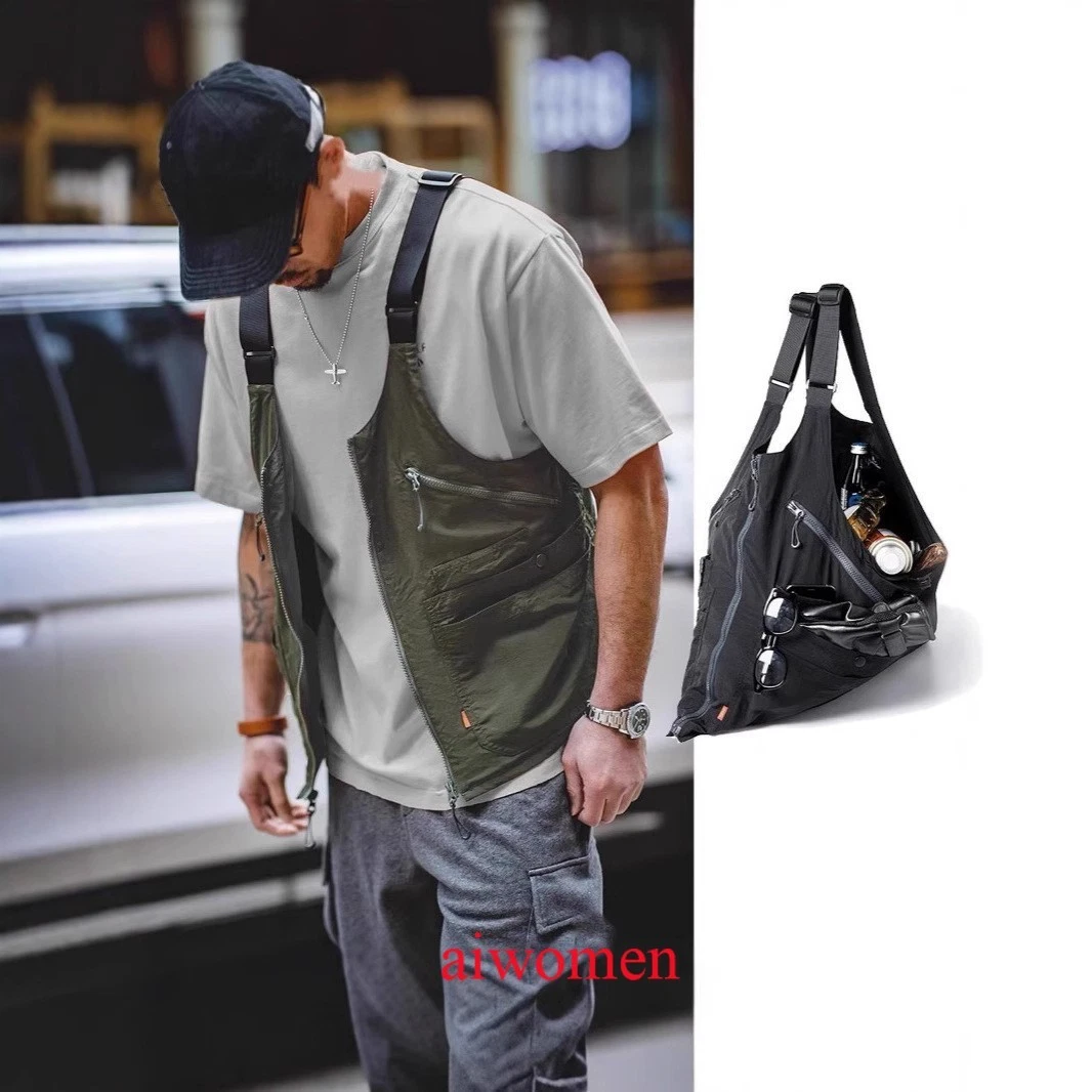 Men Large Capacity Backpack Camping Working Vest Dual-use Jacket New Style