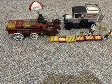 Vintage Cast Iron Coca-Cola Delivery Truck  Horse-Drawn Wagon Collectibles