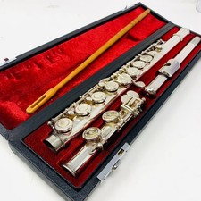 YAMAHA YFL-351S Flute Silver Plated E-Mechanism Used with Hard Case
