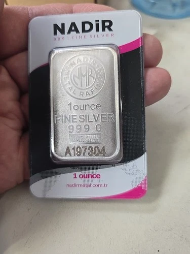 Nadir Rafineri 1 oz 999 Silver Bar Sealed in Assay Card & Serial Numbered TEP