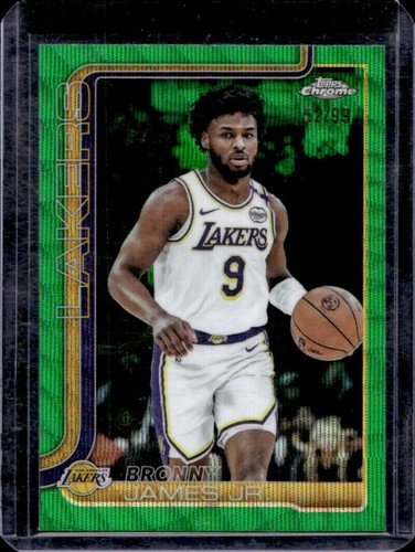2025-26 Topps Chrome Bronny James Jr. Green Wave Refractor #/99 Lakers