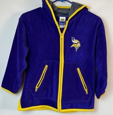 Vintage 90s Adidas Minnesota Vikings NFL Fleece Jacket Youth 8 Purple Hooded