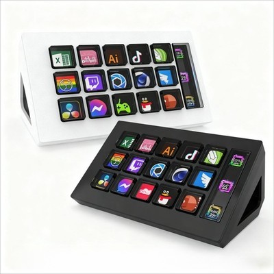 15-Tasten LCD Stream Dock 4-Lagen Virtuelle Tastatur Makro-Pad für Windows Mac